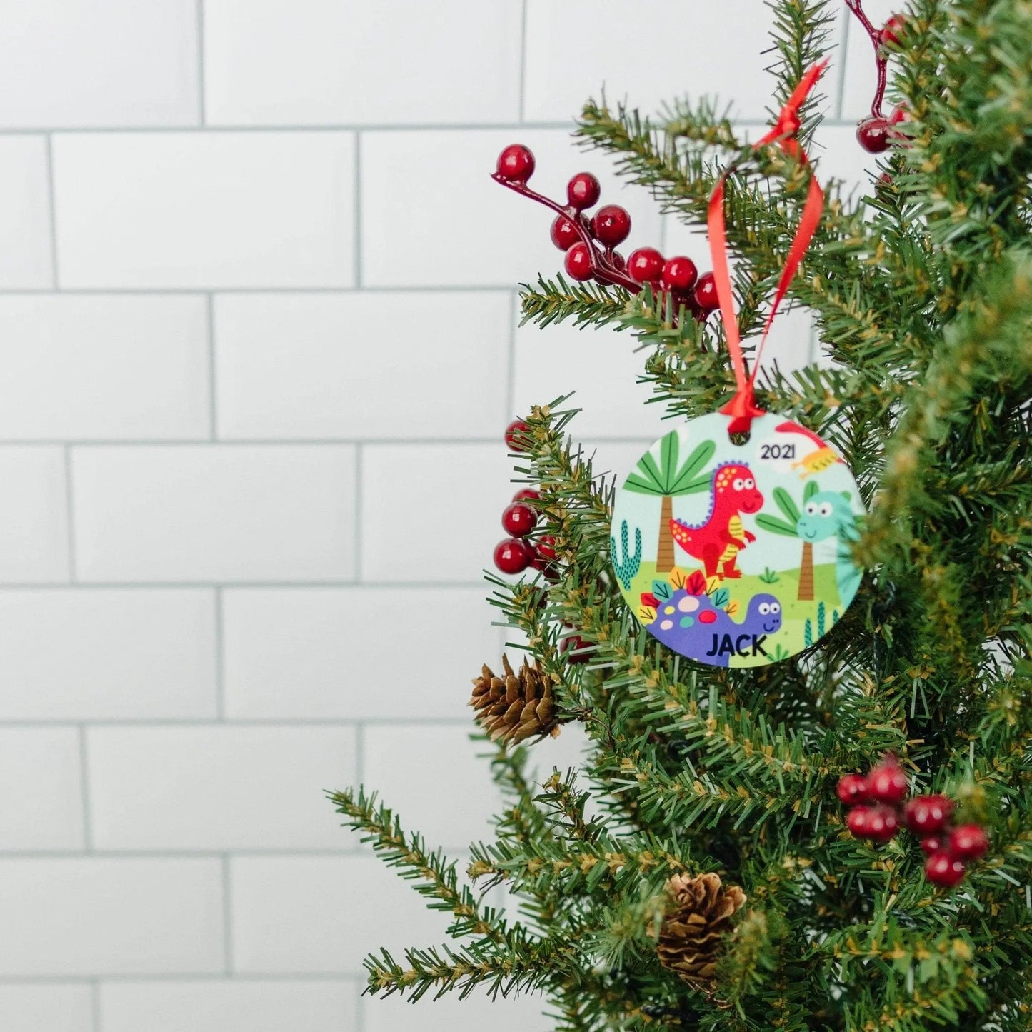 Dinosaur ornament, Personalized Gift for dinosaur lovers, Dinosaur Christmas Ornament, stocking stuffers for boys Joyful Moose
