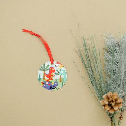 Dinosaur ornament, Personalized Gift for dinosaur lovers, Dinosaur Christmas Ornament, stocking stuffers for boys Joyful Moose
