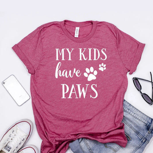 Dog Mom Shirt My Kids have Paws Fur mama Gift Joyful Moose