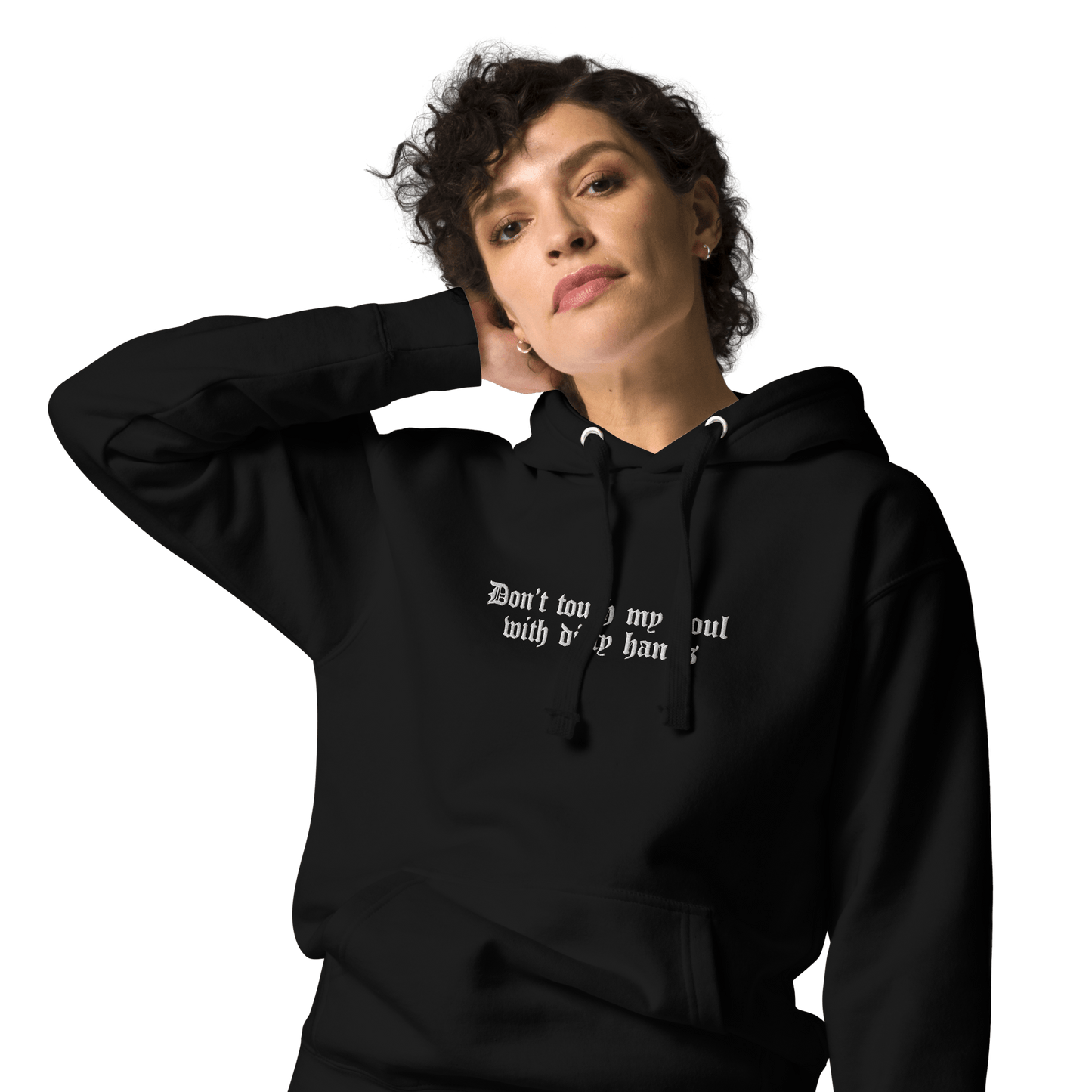 Don't Touch My Soul Embroidered Hoodie Goth Cloth Co.