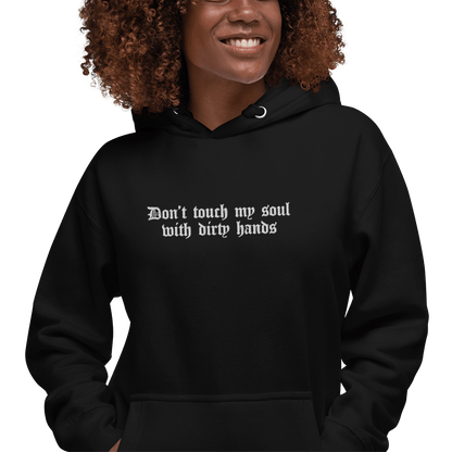 Don't Touch My Soul Embroidered Hoodie Goth Cloth Co.