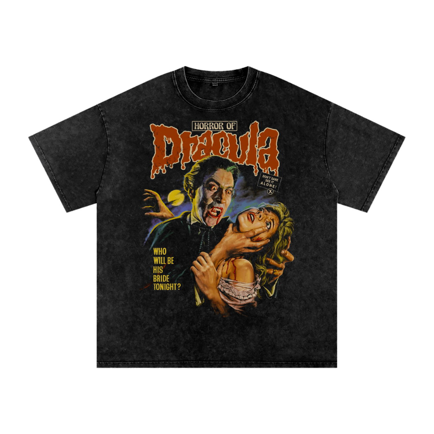 Dracula Bites Vintage Acid Wash Oversize T-Shirt Goth Cloth Co.