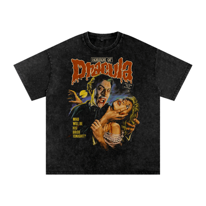 Dracula Bites Vintage Acid Wash Oversize T-Shirt Goth Cloth Co.