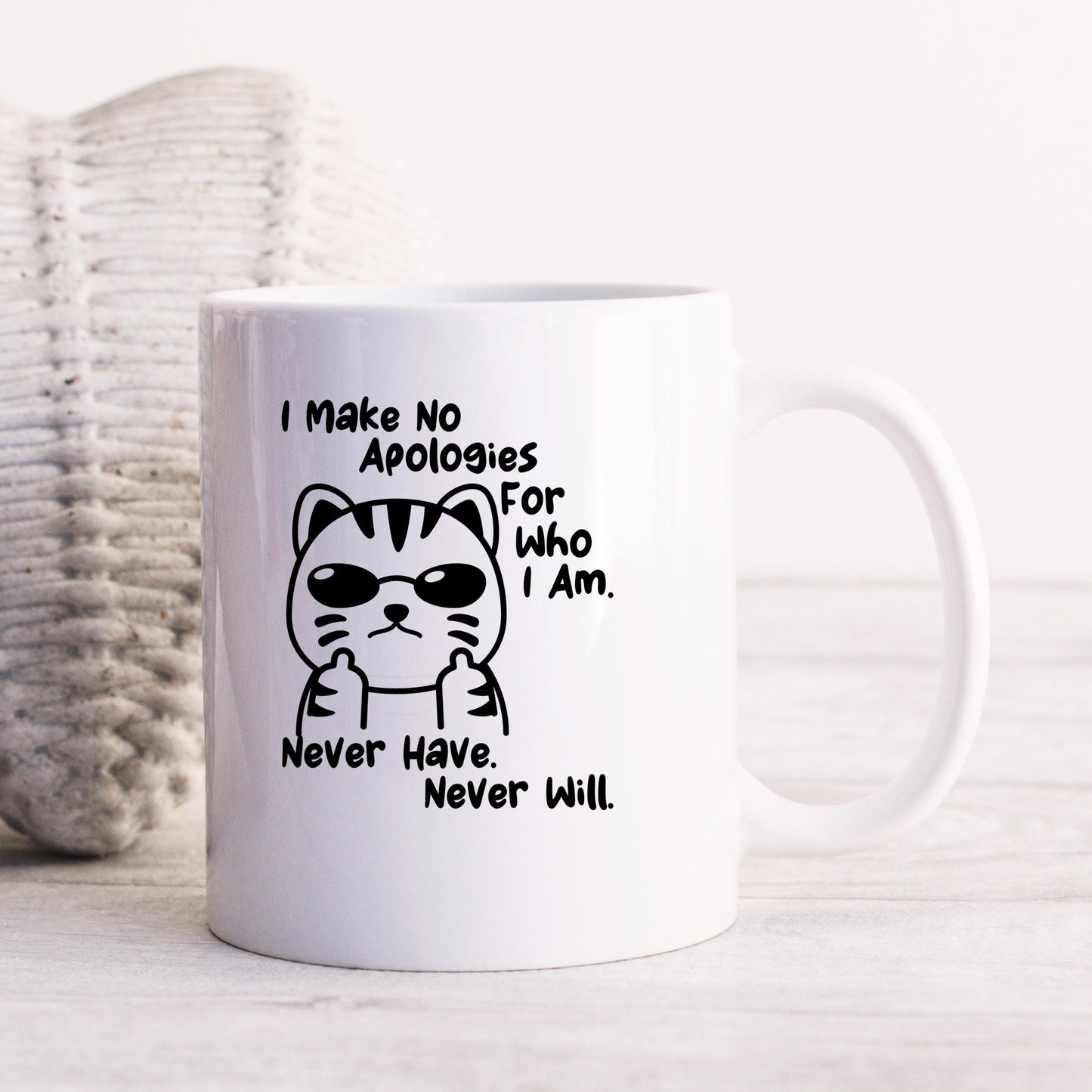 Funny Cat Coffee Mug – Ceramic 11 oz Microwave Safe Sassy Quote Mug Joyful Moose