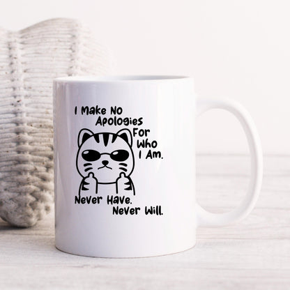 Funny Cat Coffee Mug – Ceramic 11 oz Microwave Safe Sassy Quote Mug Joyful Moose