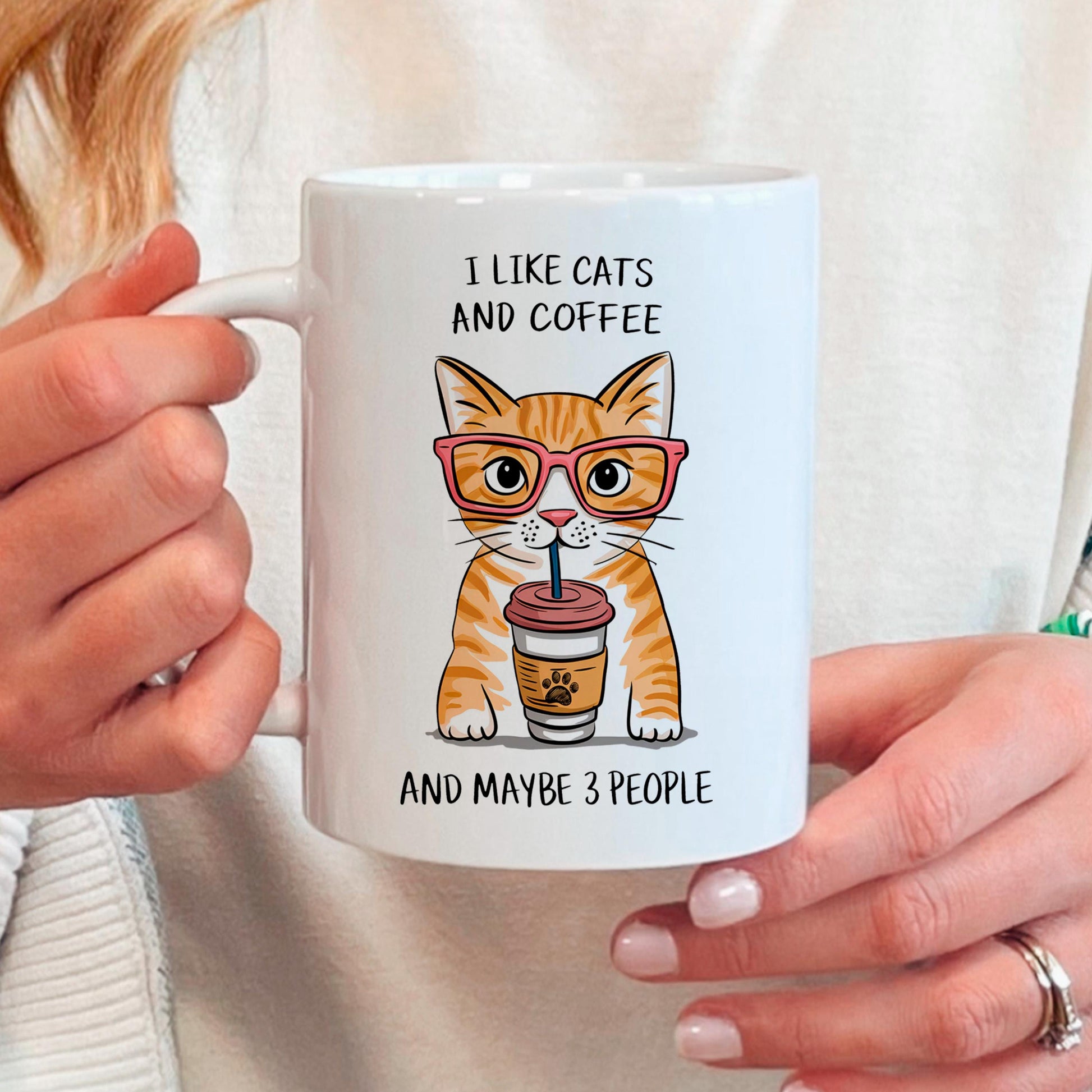 Orange Tabby Cat Mug – Funny Cat Coffee Mug | Ceramic Microwave Safe Cup Joyful Moose