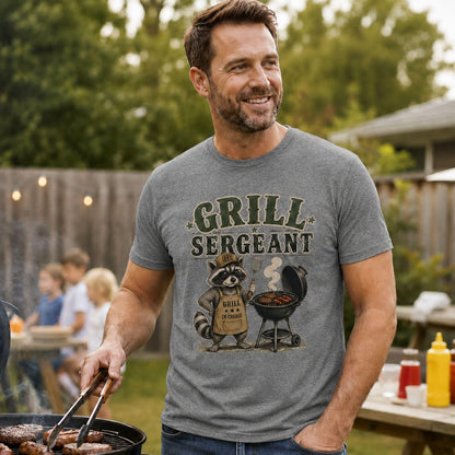 Grill Sergeant Shirt - Funny Dad Gift | BBQ Cookout Shirt, Backyard BBQ Tee Joyful Moose