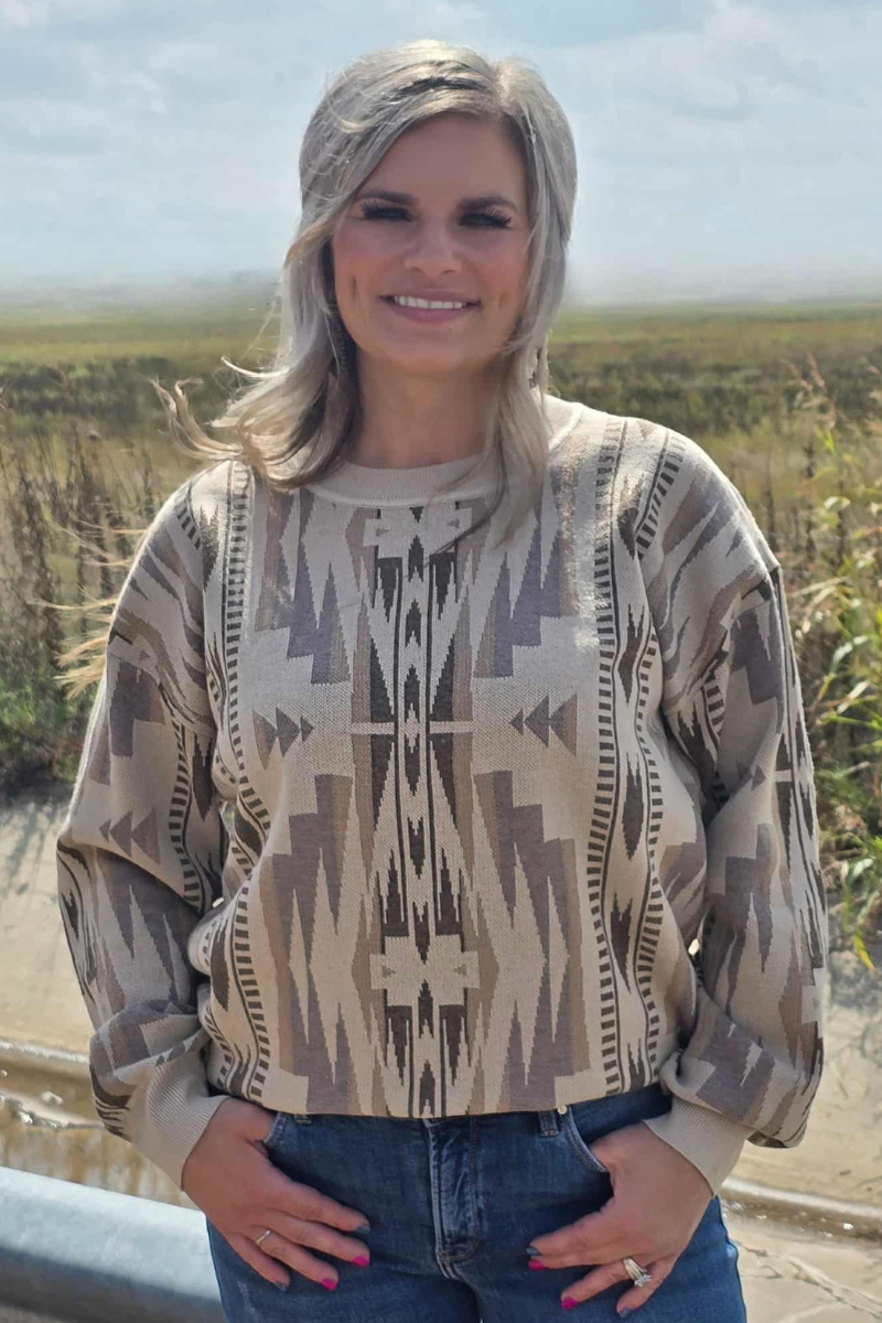 Wyoming Aztec Sweater Wild Cactus Boutique