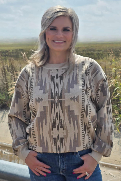Wyoming Aztec Sweater Wild Cactus Boutique