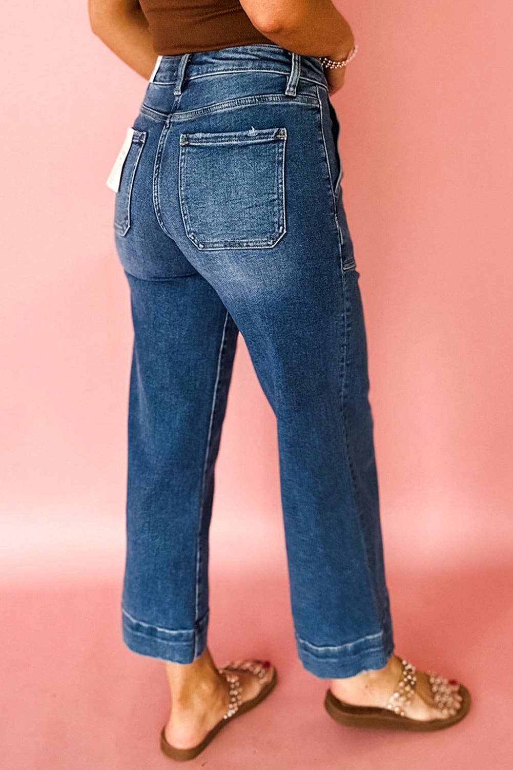 Ashleigh Blue Cropped High Rise Wide Leg Jeans Thread & Co. Boutique, LLC