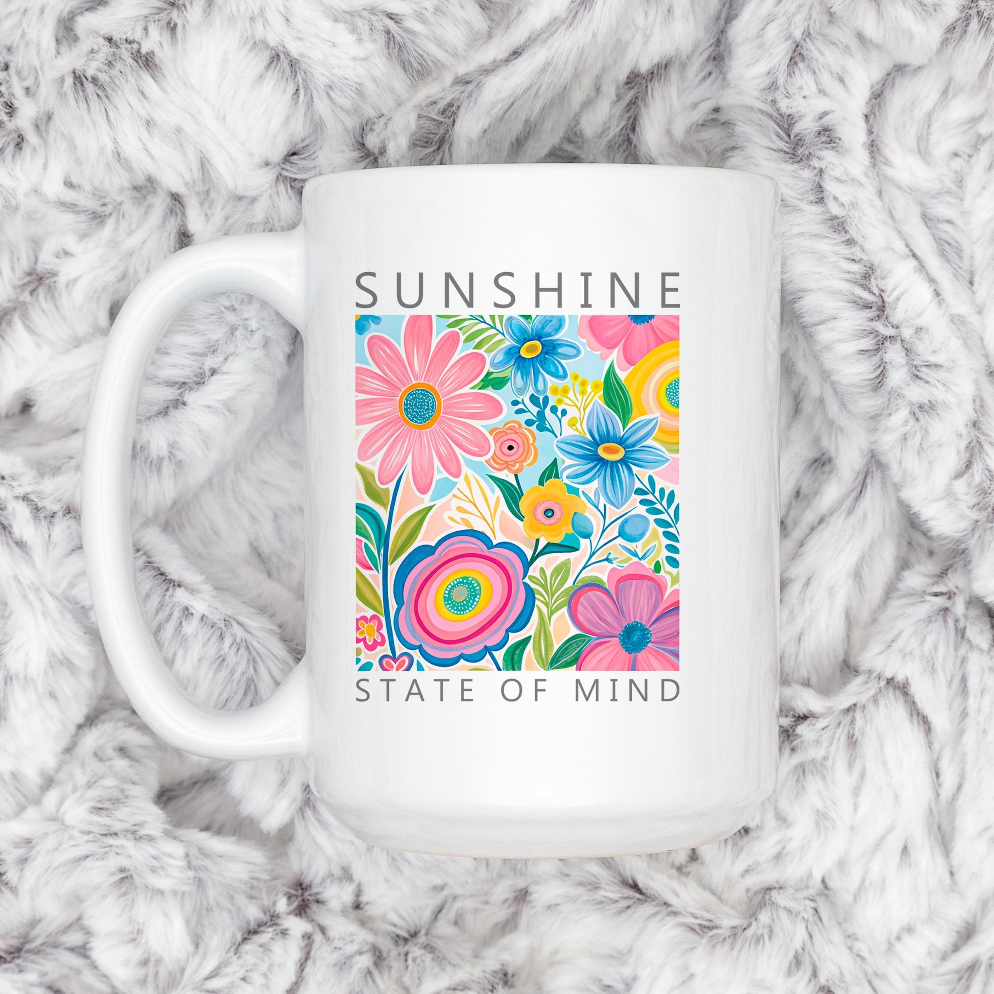 Botanical Ceramic Coffee Mug – Colorful Coffee Cup With Vibrant Floral Design Joyful Moose
