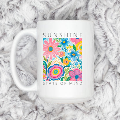 Botanical Ceramic Coffee Mug – Colorful Coffee Cup With Vibrant Floral Design Joyful Moose