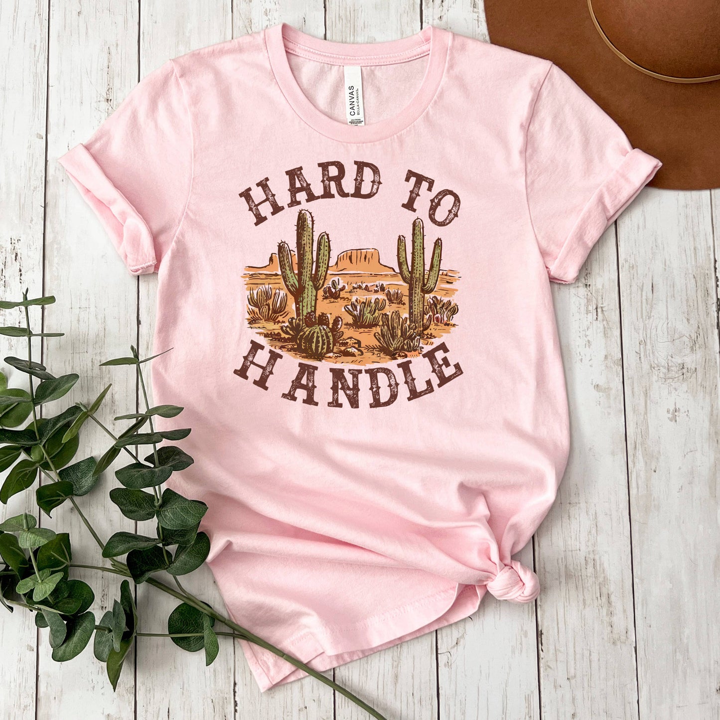 Graphic Tees Western - Hard to Handle Distressed Cactus Tee | Soft Cotton Joyful Moose