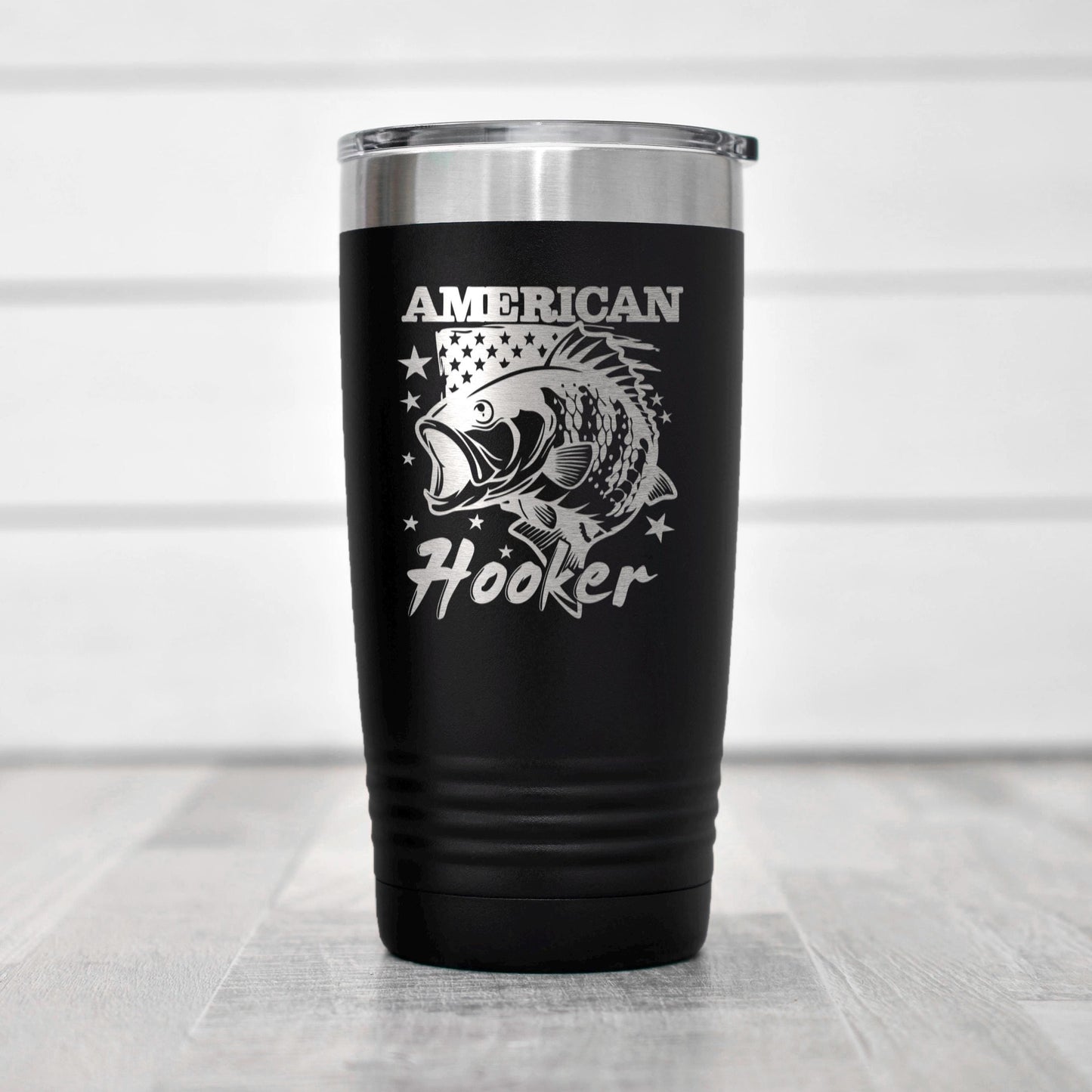 Funny Fishing Tumbler | Insulated Stainless Steel Coffee Mug With Spill Resistant Lid Joyful Moose