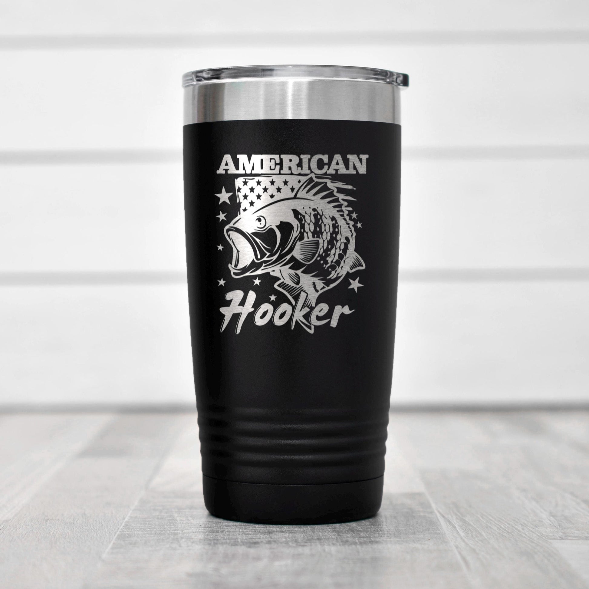 Funny Fishing Tumbler | Insulated Stainless Steel Coffee Mug With Spill Resistant Lid Joyful Moose
