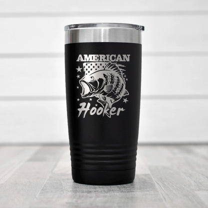 Funny Fishing Tumbler | Insulated Stainless Steel Coffee Mug With Spill Resistant Lid Joyful Moose