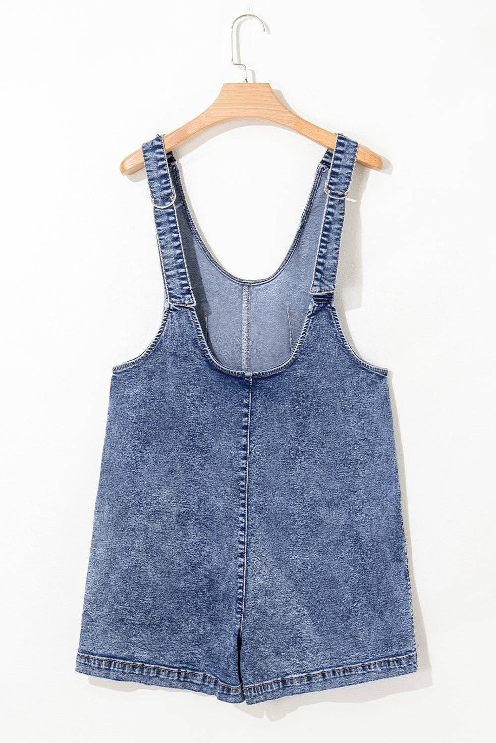 Denim Sleeveless Patched Pocket Romper Thread & Co. Boutique, LLC