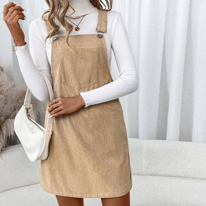 Corduroy Overall Dress with Pocket Thread & Co. Boutique, LLC