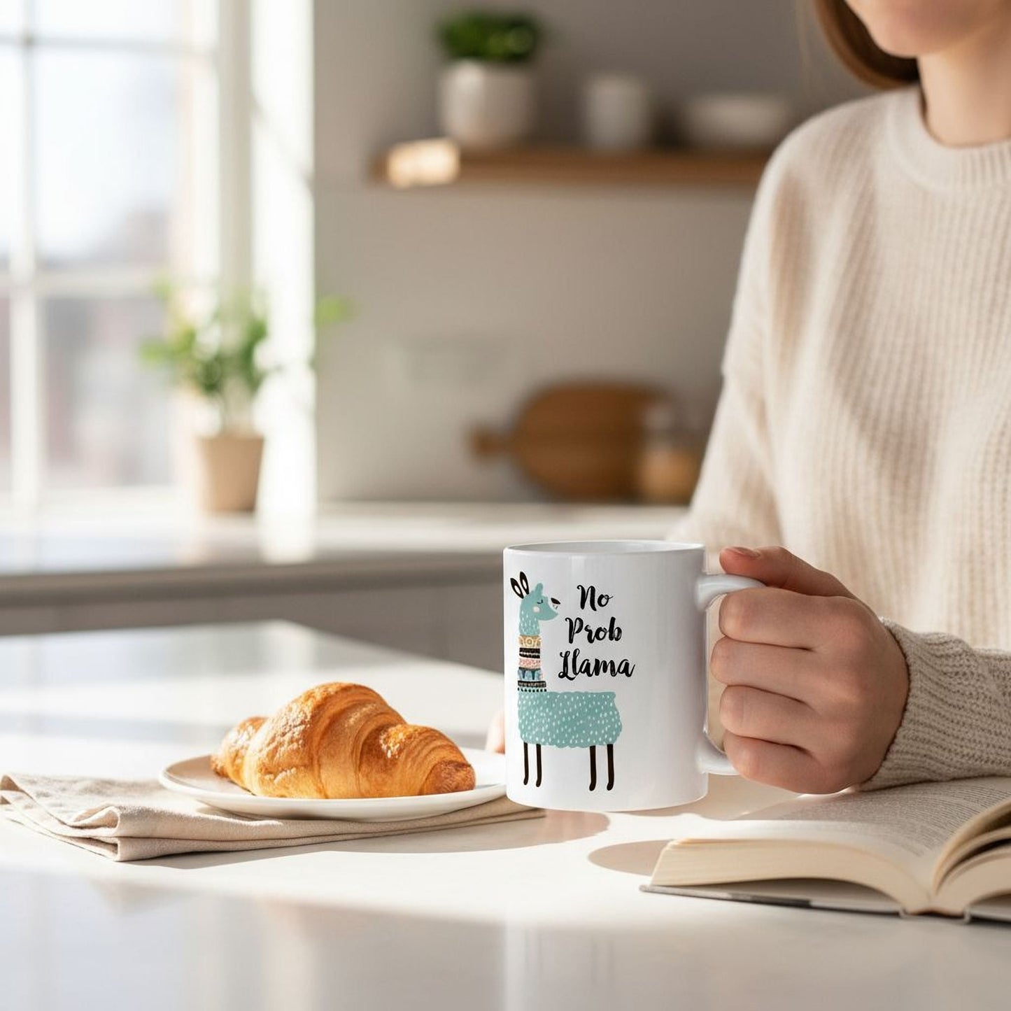 Llama Coffee Mug – Cute Ceramic Cup With Playful Llama Design, Dishwasher Safe Joyful Moose