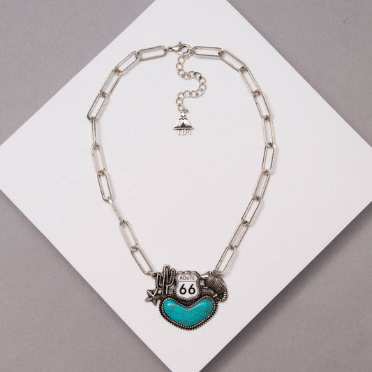 Western Route 66 Necklace Wild Cactus Boutique