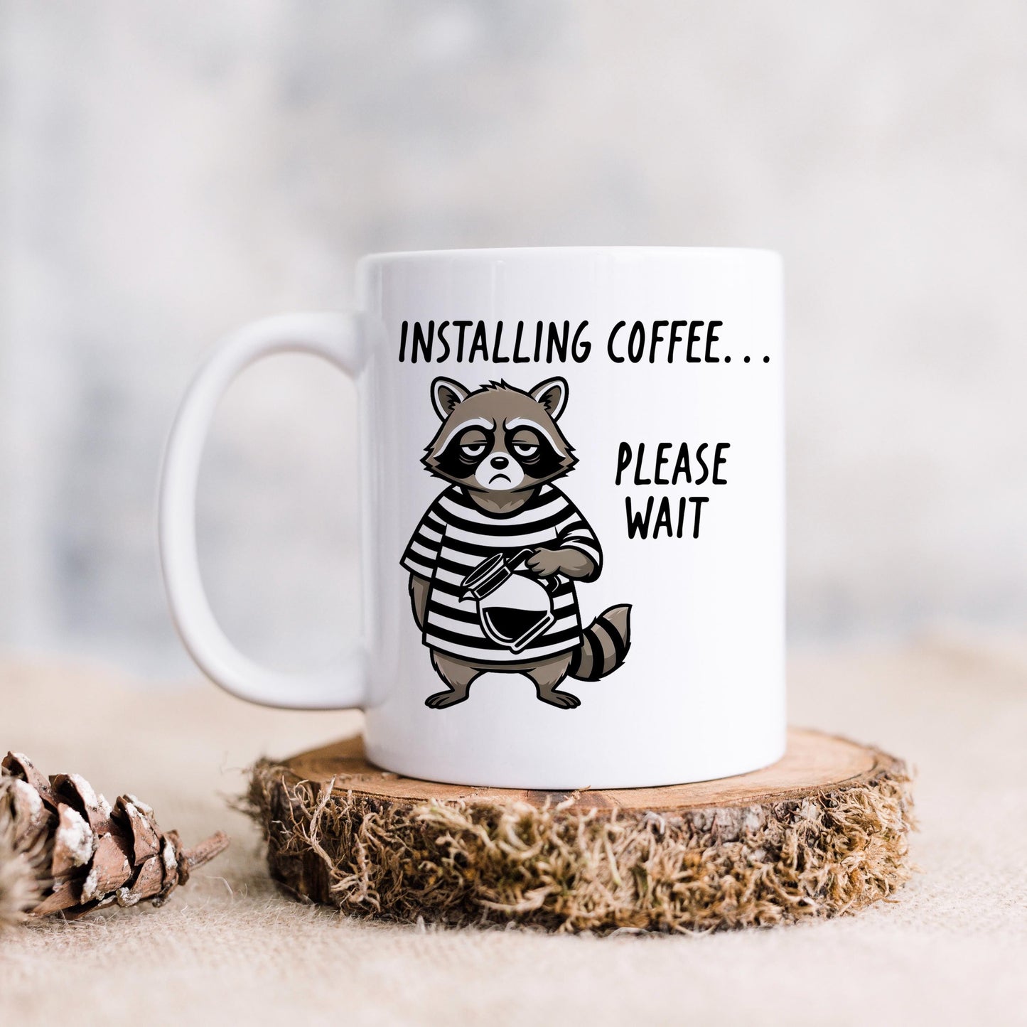 Funny Raccoon Mug - Ceramic Coffee Cup | Coworker Gift, Dishwasher Safe Joyful Moose