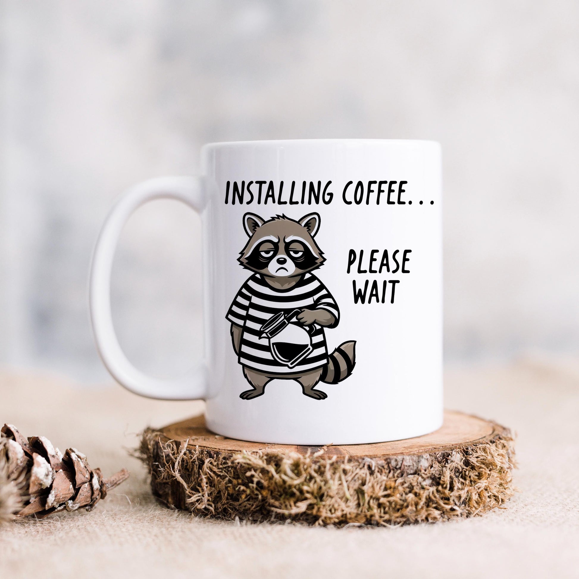 Funny Raccoon Mug - Ceramic Coffee Cup | Coworker Gift, Dishwasher Safe Joyful Moose