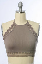 Light Of The Moon Crochet Trim Bralette - Mocha Wild Cactus Boutique