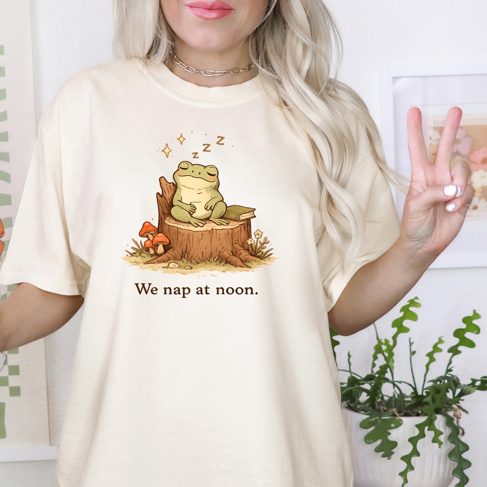Whimsical Frog Shirt – Cute Frog Shirt With We Nap At Noon Tee, Cozy Cotton Joyful Moose