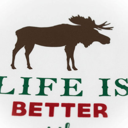 Cabin Kitchen Towel - Life is Better at the Cabin Flour Sack Towel - Cabin Decor Joyful Moose