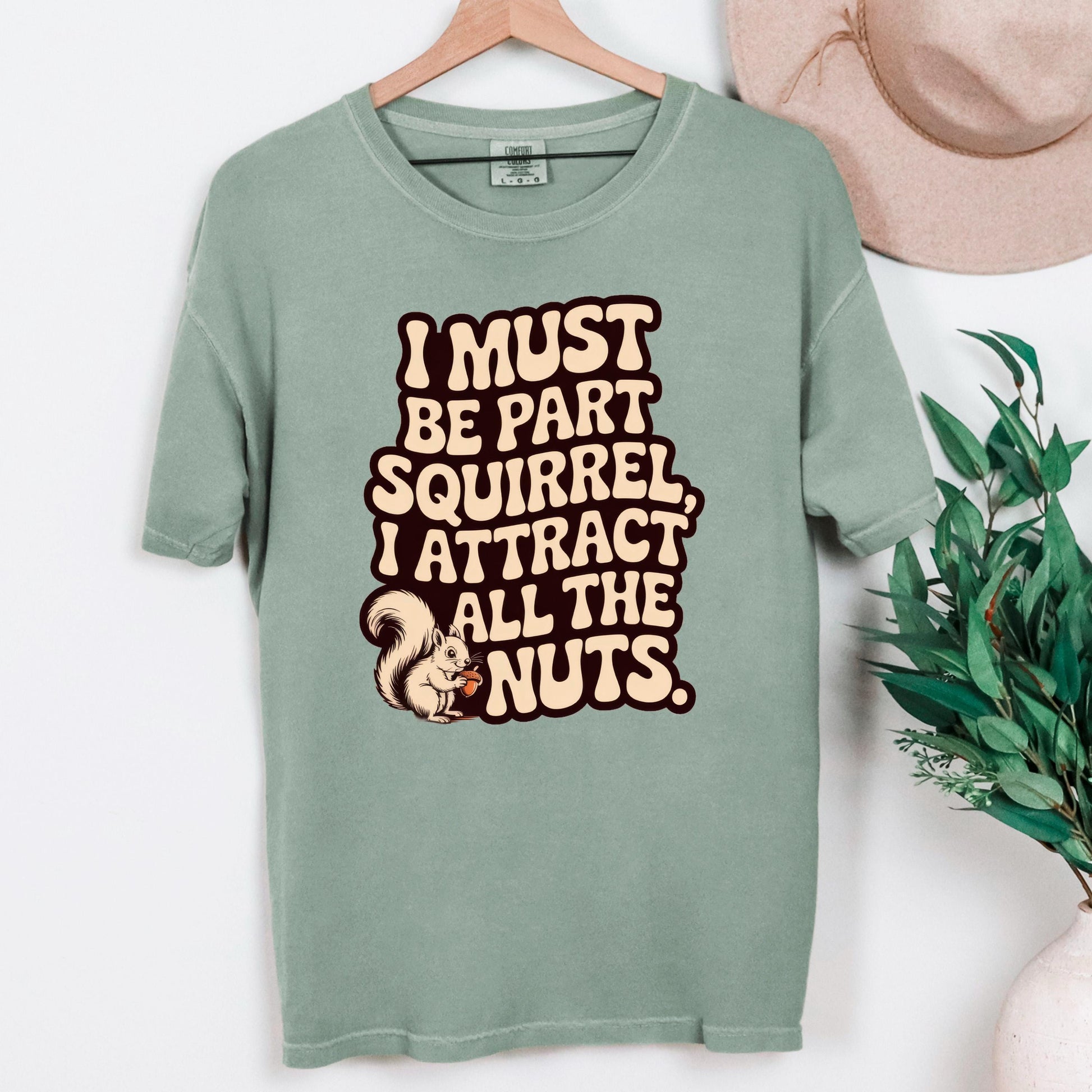 Comfort Colors Tee - Funny Squirrel Shirt With Cute Illustration | Relaxed Fit Casual Women T-Shirt Joyful Moose