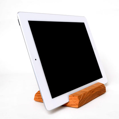 Wood iPad Stand - Custom Monogram Engraved Tablet Holder & Charging Station Dock Joyful Moose