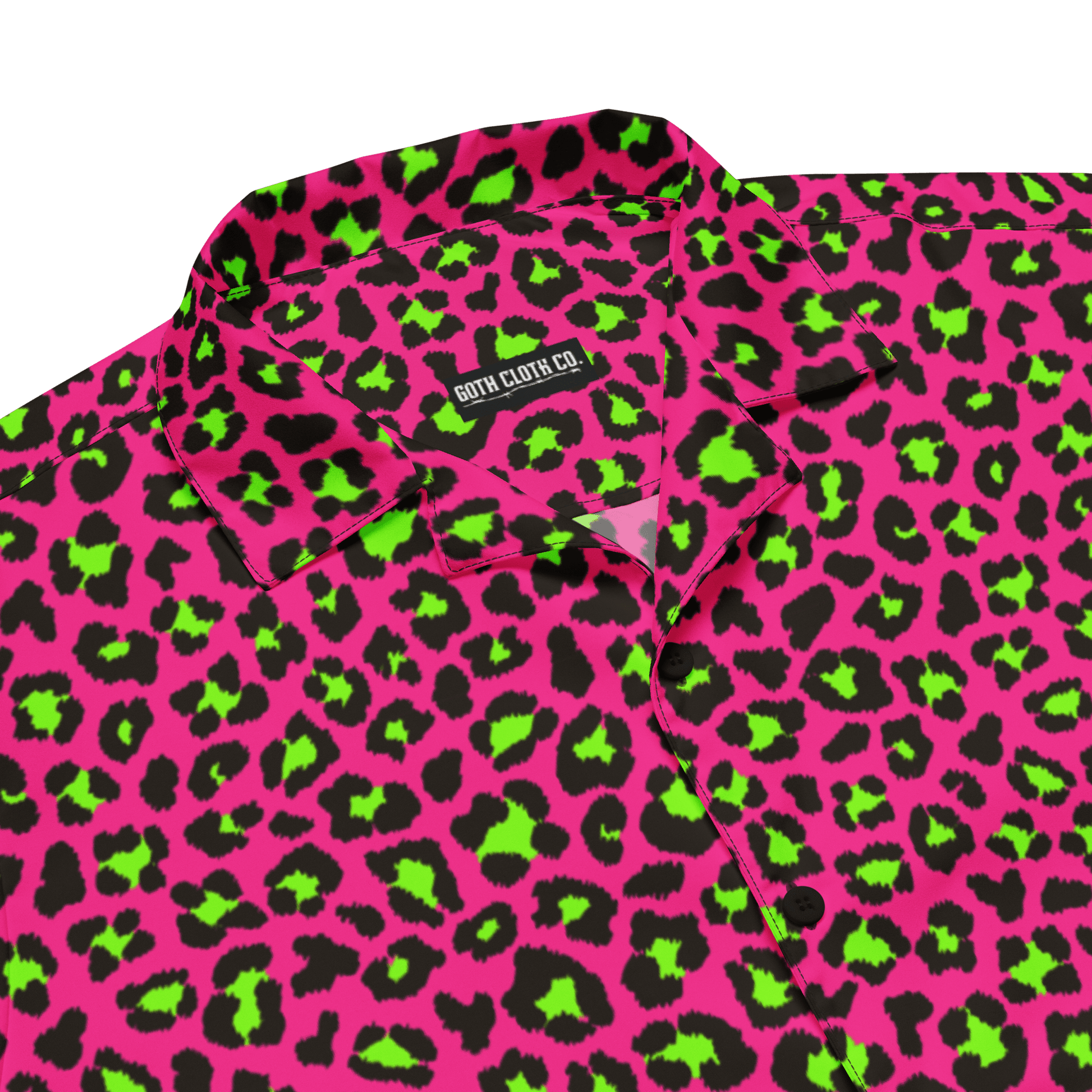Electric Leopard Print Button-Up Shirt Goth Cloth Co.