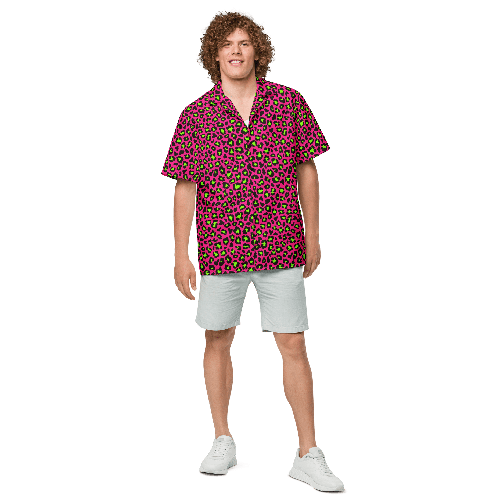 Electric Leopard Print Button-Up Shirt Goth Cloth Co.