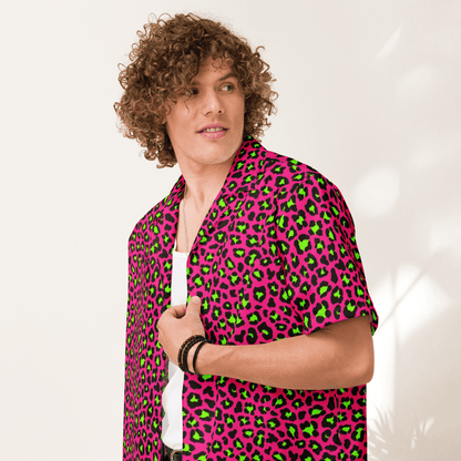 Electric Leopard Print Button-Up Shirt Goth Cloth Co.
