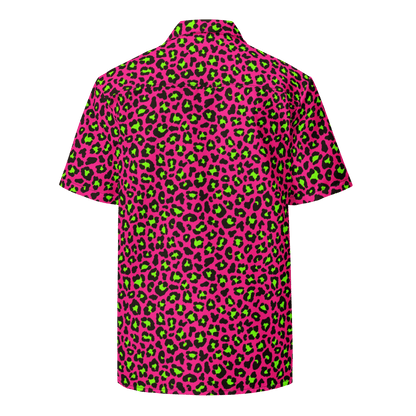 Electric Leopard Print Button-Up Shirt Goth Cloth Co.