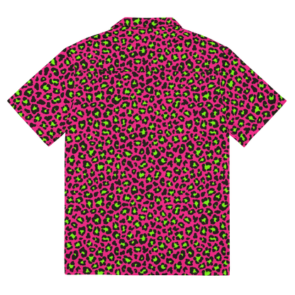 Electric Leopard Print Button-Up Shirt Goth Cloth Co.