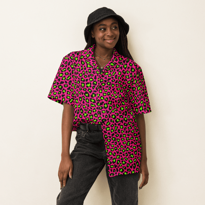 Electric Leopard Print Button-Up Shirt Goth Cloth Co.