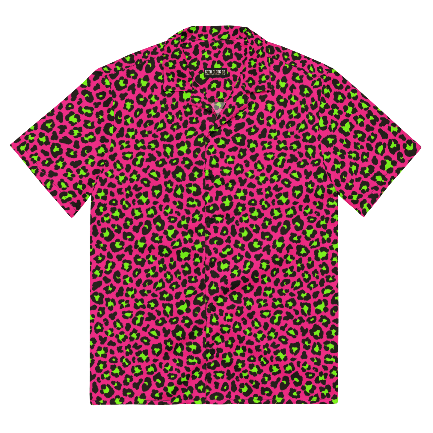 Electric Leopard Print Button-Up Shirt Goth Cloth Co.