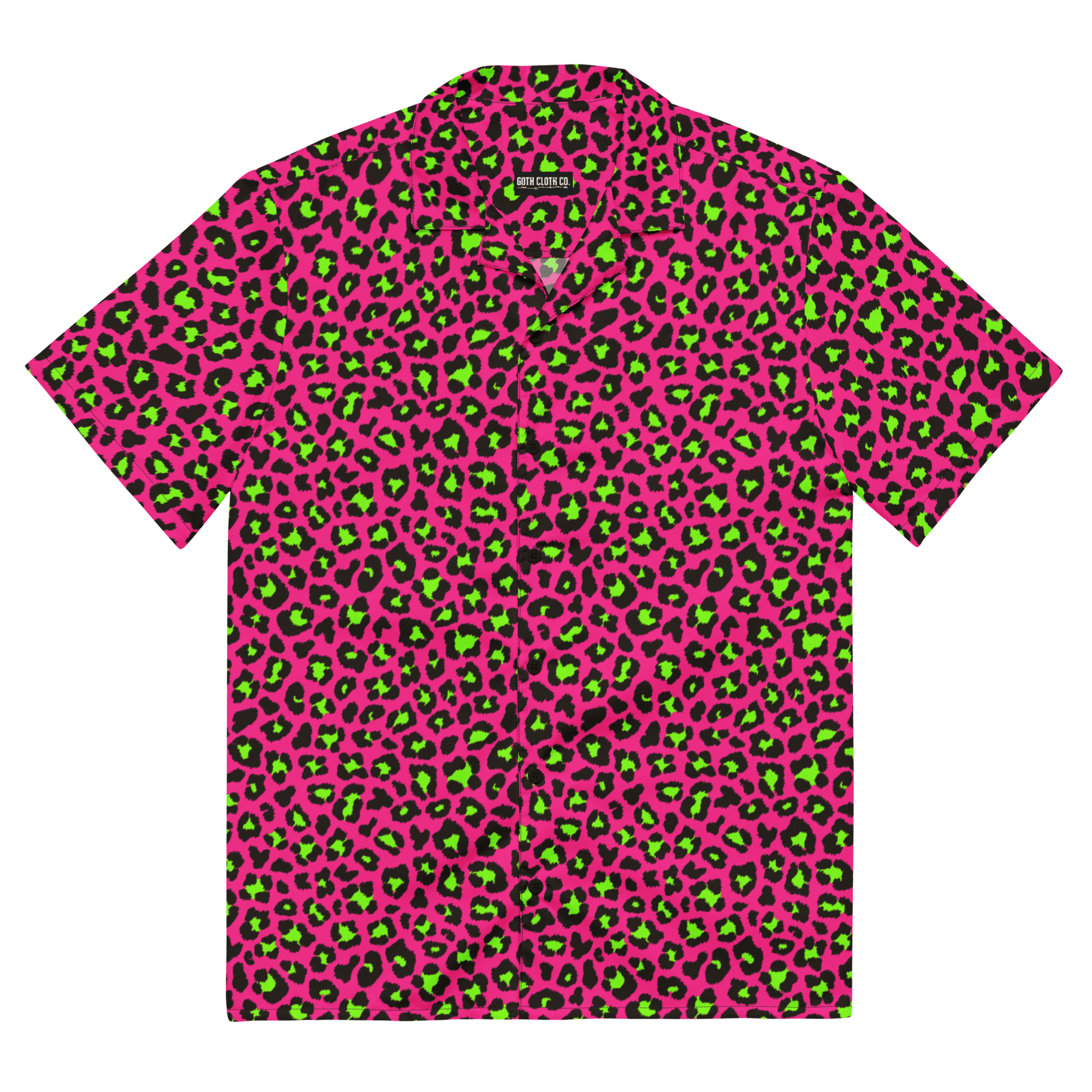 Electric Leopard Print Button-Up Shirt Goth Cloth Co.