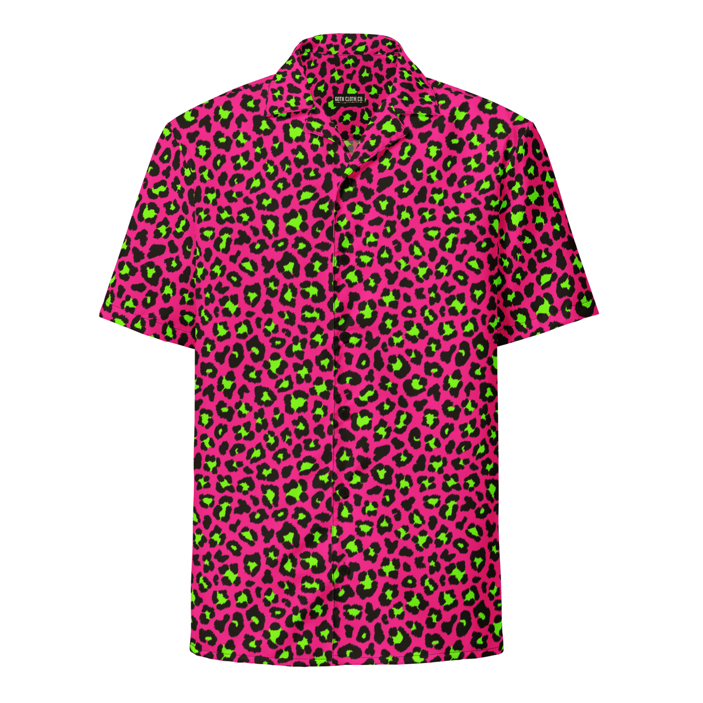 Electric Leopard Print Button-Up Shirt Goth Cloth Co.