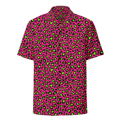 Electric Leopard Print Button-Up Shirt Goth Cloth Co.