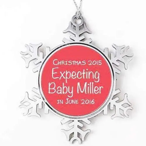 Expecting Christmas Ornament - Pregnancy Announcement Joyful Moose