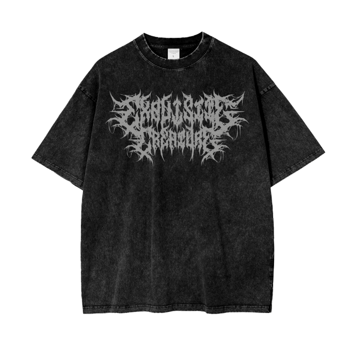 Exquisite Creature Metal Acid Wash Oversize T-Shirt Goth Cloth Co.