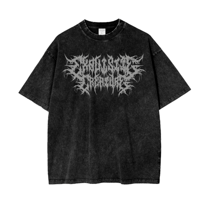 Exquisite Creature Metal Acid Wash Oversize T-Shirt Goth Cloth Co.