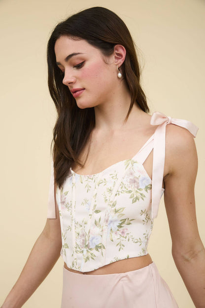 Isabella's Floral Corset Crop Top Wild Cactus Boutique