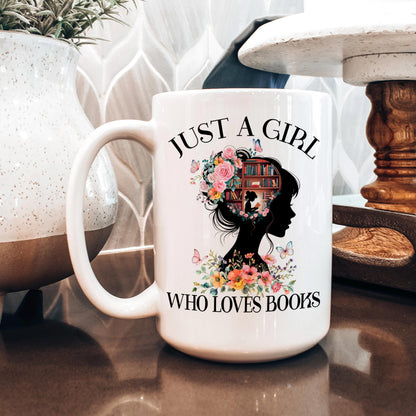 Book Lover Coffee Mug – Floral Book Mug | Ceramic, Microwave Safe Gift Joyful Moose