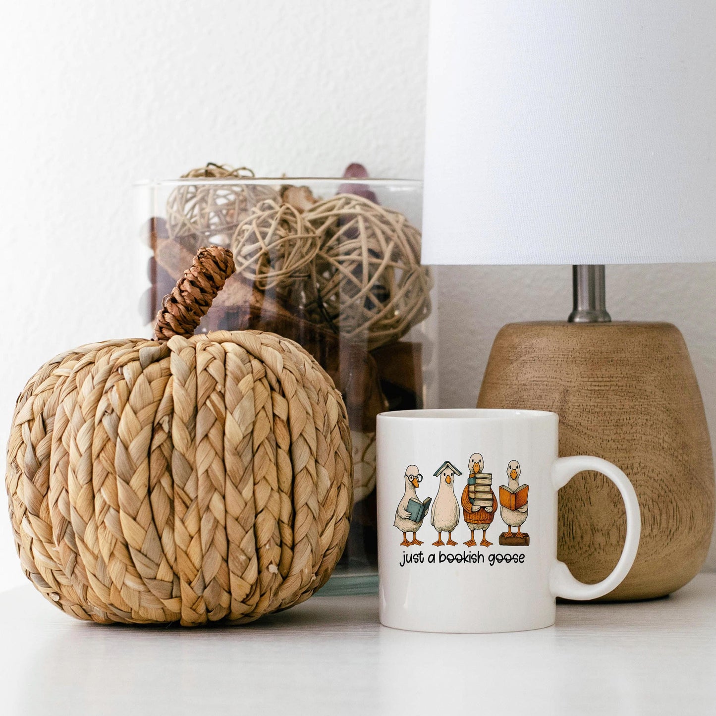 Bookish Goose Coffee Mug - Funny Book Lover Gift | Quirky Ceramic 11 oz or 15 oz Joyful Moose