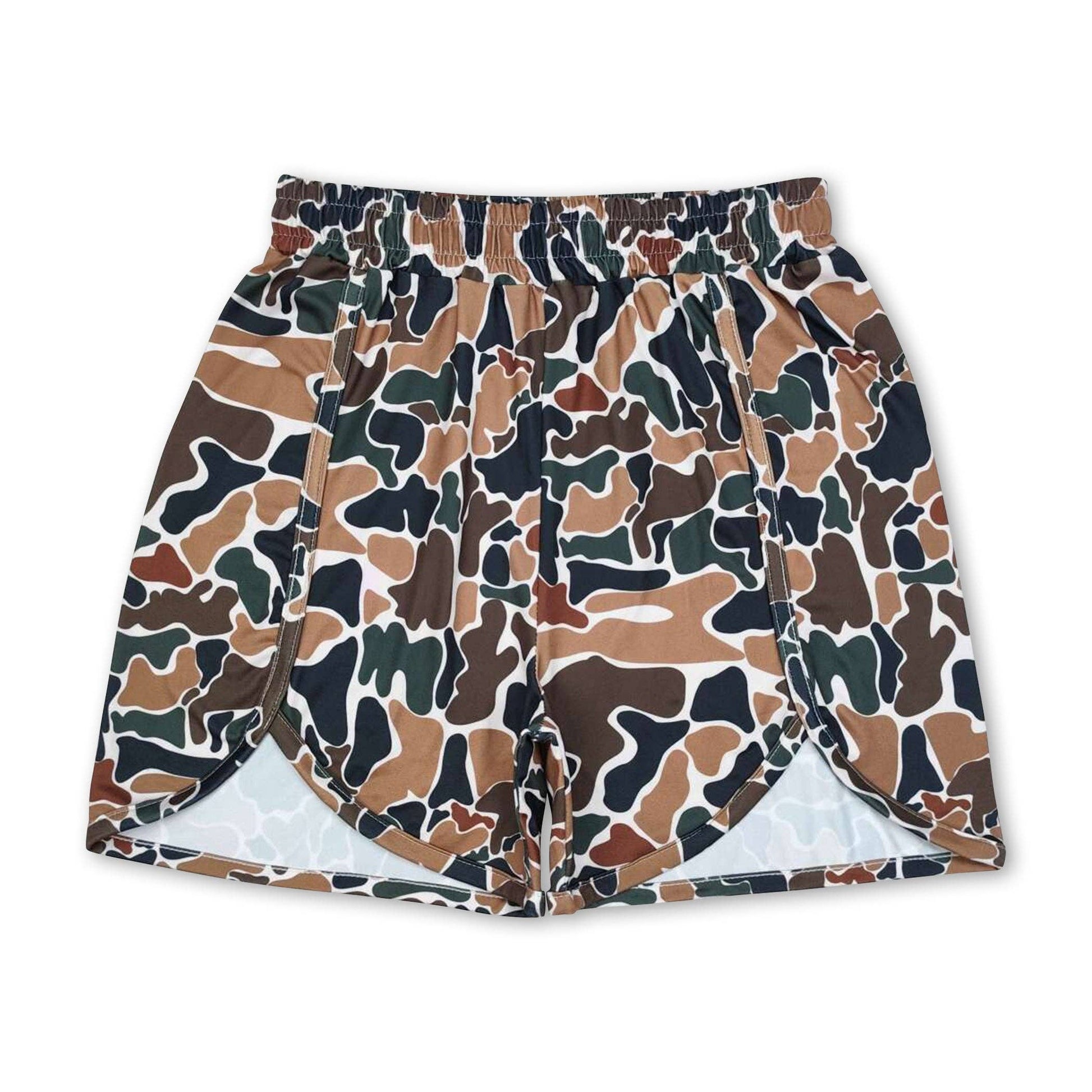 Khaki Camo Workout Shorts Wild Cactus Boutique
