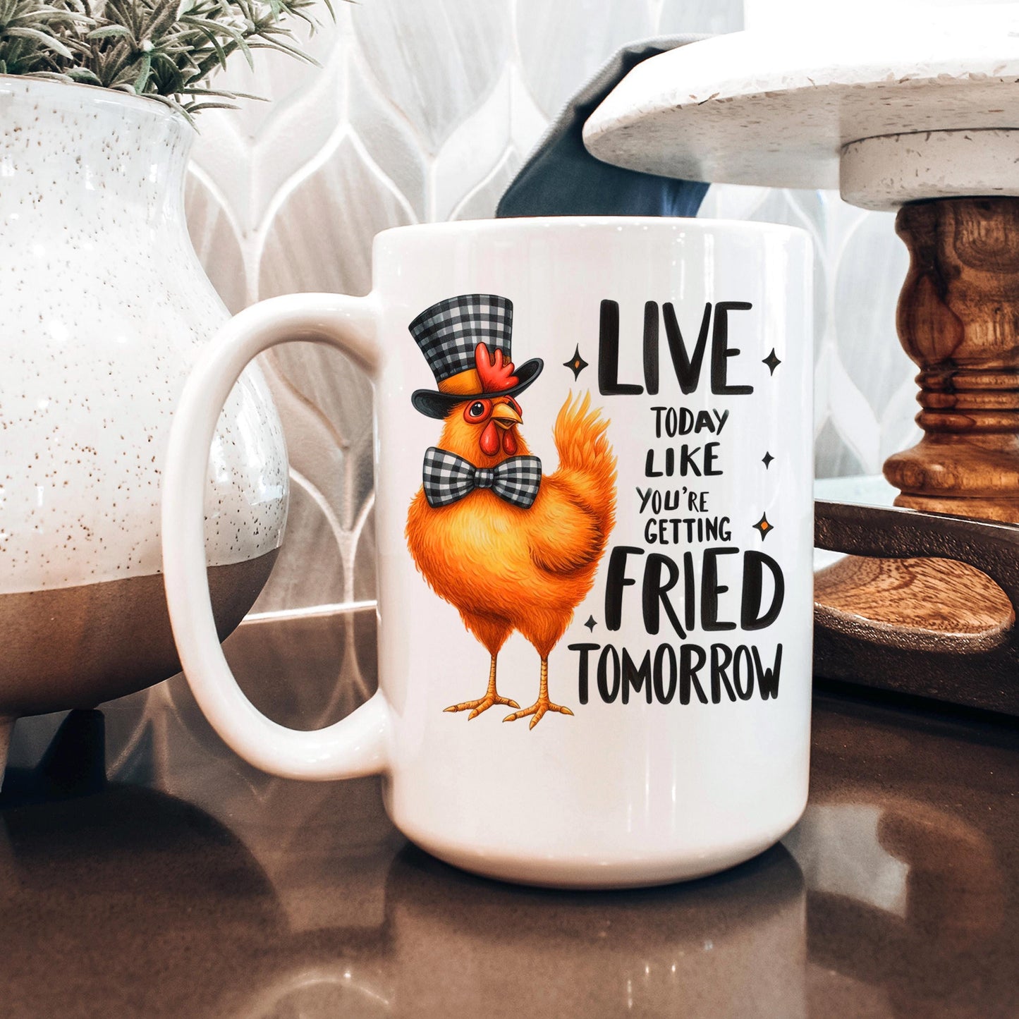 Funny Chicken Mug - Ceramic Coffee Cup With Playful Chicken Design & Humor Joyful Moose