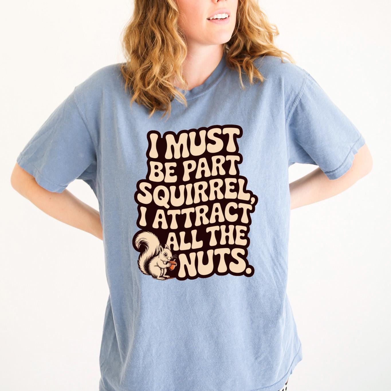 Comfort Colors Tee - Funny Squirrel Shirt With Cute Illustration | Relaxed Fit Casual Women T-Shirt Joyful Moose